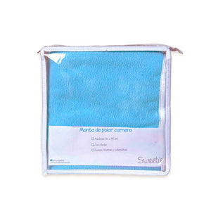 Manta polar carnero 84 X 95 cm mantitas Sweetie Celeste 
