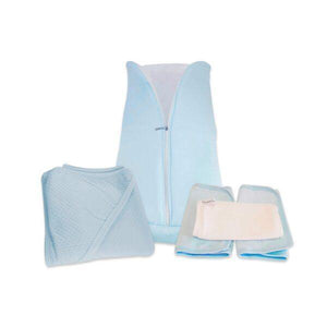 Paquete 5 niño: Sleeping celeste + pack de babitas niño + colchita wafer celeste - Sweetie.pe