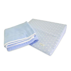 Paquete 10 niño: Cojín Antireflujo celeste + frazada polar carnero celeste - Sweetie.pe